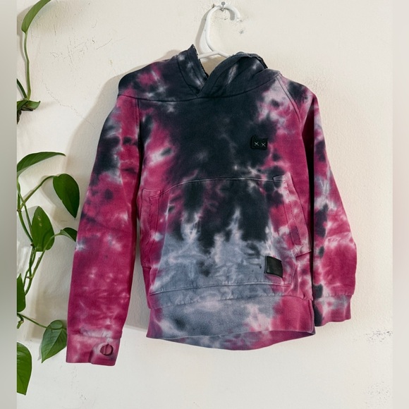 Munster Kids Pink and Light Blue Tie Dye Hooded Sweatshirt Luxury  {4} - Picture 3 of 5